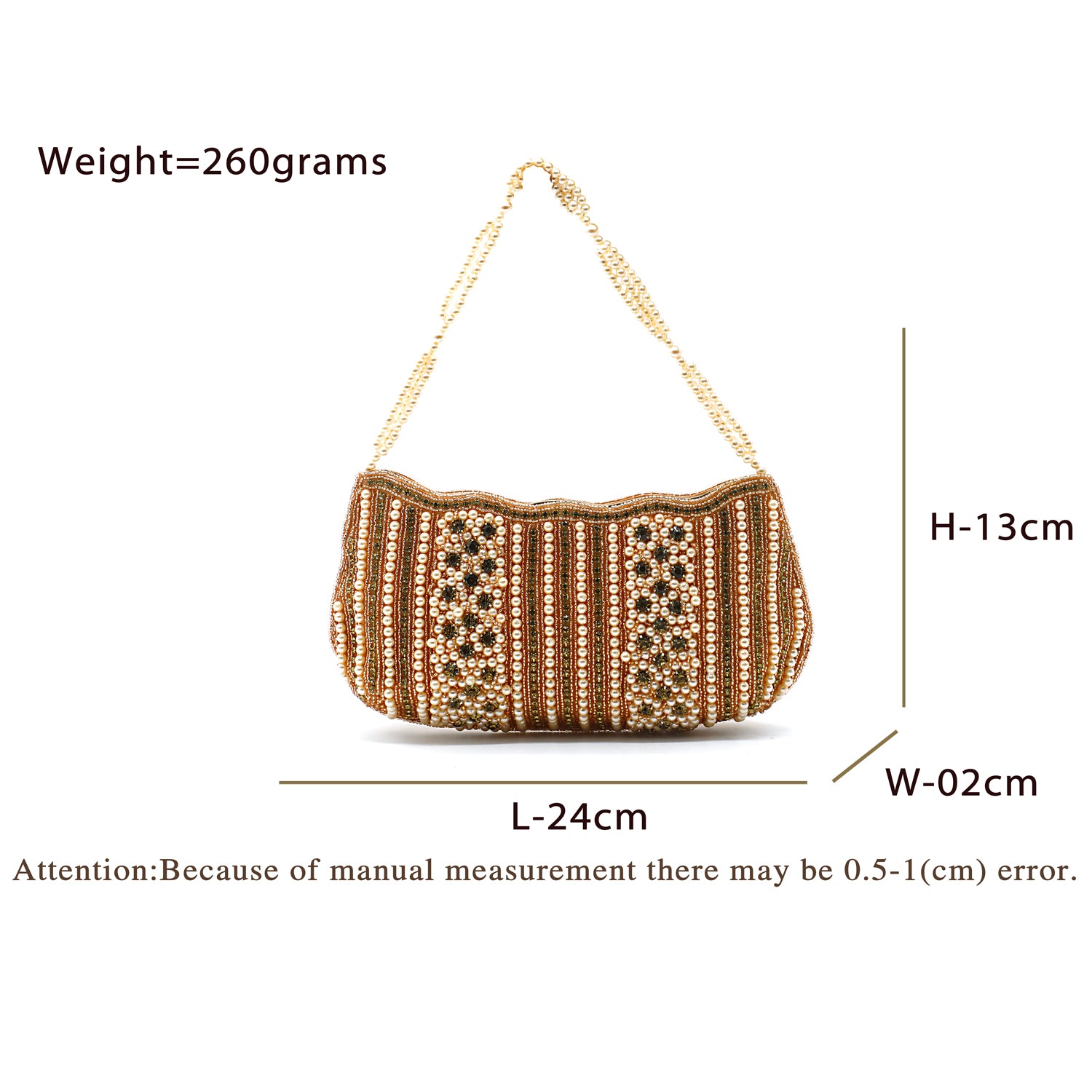 Party Wear Clutch With Moti Work And Boat Shape – Heer Bags
