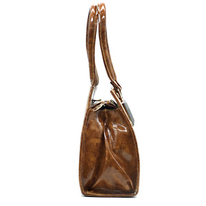 Two In One Single Zip Plain Jelly Finish Ladies HandBag - myStore20202019