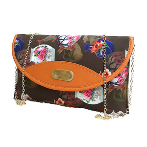 Women's Clutch With 2In1 Round Flap Multi Color Print Design - myStore20202019