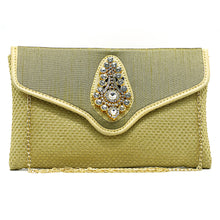 Load image into Gallery viewer, Women&#39;s Clutch With Two In One Flap Stone Jute Design - myStore20202019
