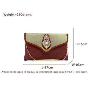 Women's Clutch With Two In One Flap Stone Jute Design - myStore20202019