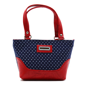 Women's Mini Handbag With Denim Diamond Print - myStore20202019